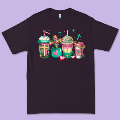 Religious Christian Coffee Cups Premium Tee Designed By Jasminsmagicworld