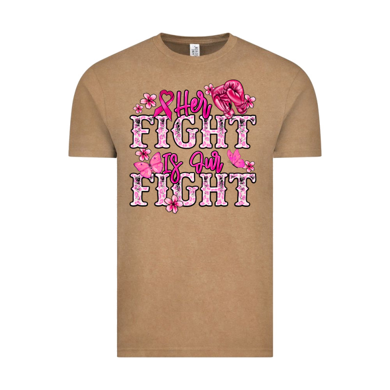 Her Fight Is Our Fight Cancer Awareness Vintage Tee by HowdyJamesFarm | Teevron