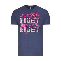 Vintage Denim Her fight is our fight Cancer Awareness Vintage Tee - HowdyJamesFarm