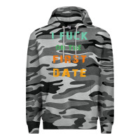 Slate Camo I F.uck On The First Date Funny First Date Gift Premium Hoodie - lanVoArt