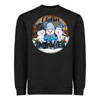 Black Chillin With My Snowmies Heavyweight Sweatshirt - FaDigitalArtStudio