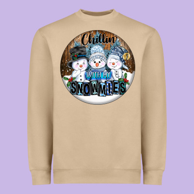 Chillin With My Snowmies Heavyweight Sweatshirt Designed By Fadigitalartstudio