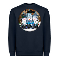 Navy Chillin With My Snowmies Heavyweight Sweatshirt - FaDigitalArtStudio
