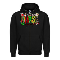 Black Nurse Juneenth Zipper Hoodie - CowhideDigitalArt