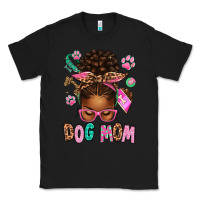 Black Afro Messy Bun Dog Mom Classic Tee - texasbilliewilder