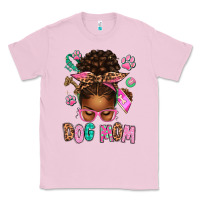 Bubblegum Pink Afro Messy Bun Dog Mom Classic Tee - texasbilliewilder