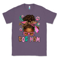 Lavender Afro Messy Bun Dog Mom Classic Tee - texasbilliewilder
