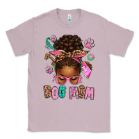 Lilac Afro Messy Bun Dog Mom Classic Tee - texasbilliewilder
