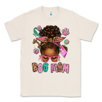 Natural Afro Messy Bun Dog Mom Classic Tee - texasbilliewilder