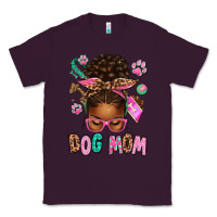 Plum Afro Messy Bun Dog Mom Classic Tee - texasbilliewilder