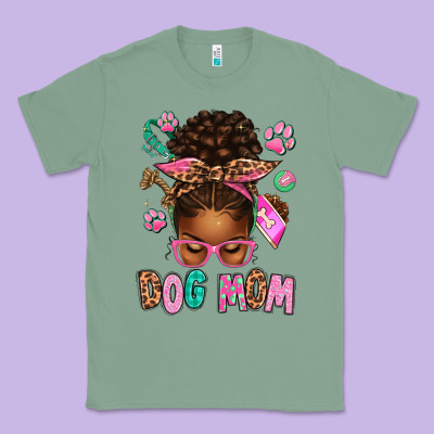 Afro Messy Bun Dog Mom Classic Tee Designed By Texasbilliewilder