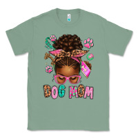 Sage Afro Messy Bun Dog Mom Classic Tee - texasbilliewilder