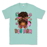 Seafoam Afro Messy Bun Dog Mom Classic Tee - texasbilliewilder