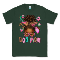 Sports Green Afro Messy Bun Dog Mom Classic Tee - texasbilliewilder