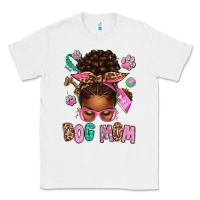 White Afro Messy Bun Dog Mom Classic Tee - texasbilliewilder