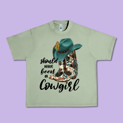 Should Have Been A Cowgirl Urban Heavy Tee Designed By Jahusdesignshop