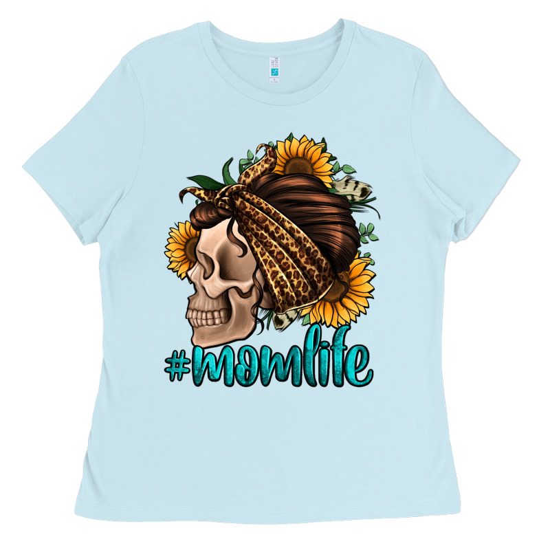Momlife Skull With Bandana Ladies Tee by Jasminsmagicworld | Teevron