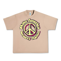 Burro Make America Groovy Again Peace Sign 70S Retro Urban Heavy Tee - lanVoArt