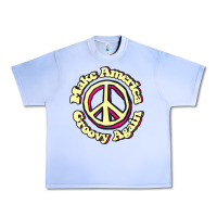 Grape Ice Make America Groovy Again Peace Sign 70S Retro Urban Heavy Tee - lanVoArt