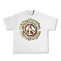 Lunar Rock Make America Groovy Again Peace Sign 70S Retro Urban Heavy Tee - lanVoArt