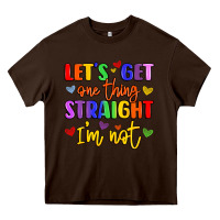 Chocolate Brown celebrate pride with colorful text Heavy Core Tee - LillyAllenDesigns