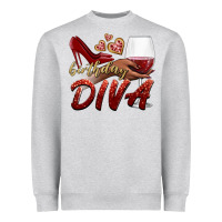 Heather Grey birthday diva Heavyweight Sweatshirt - BundleAndBundleShop