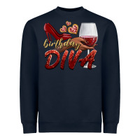 Navy birthday diva Heavyweight Sweatshirt - BundleAndBundleShop