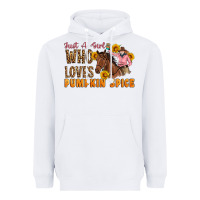 White Just A Girl Who Loves Pumpkin Spice Cowgirl Heavyweight Hoodie - Artiststas