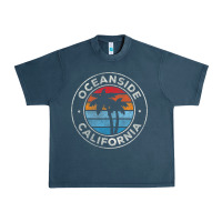 Midnight Navy Oceanside California Ca Vintage Retro 70S Urban Heavy Tee - lanVoArt