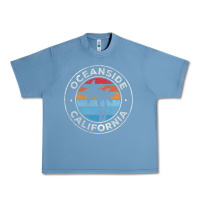 Pebble Blue Oceanside California Ca Vintage Retro 70S Urban Heavy Tee - lanVoArt