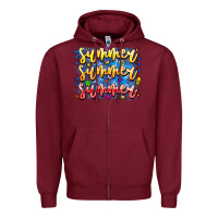Burgundy Summer Summer Summer Zipper Hoodie - CowhideDigitalArt
