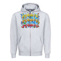 Heather Grey Summer Summer Summer Zipper Hoodie - CowhideDigitalArt