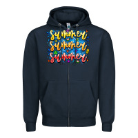 Navy Summer Summer Summer Zipper Hoodie - CowhideDigitalArt