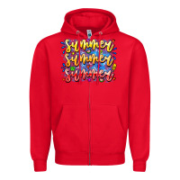 Red Summer Summer Summer Zipper Hoodie - CowhideDigitalArt