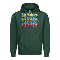 Sports Green Summer Summer Summer Zipper Hoodie - CowhideDigitalArt