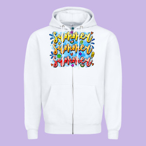Summer Summer Summer Zipper Hoodie Designed By Cowhidedigitalart