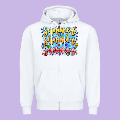 Summer Summer Summer Zipper Hoodie Designed By Cowhidedigitalart