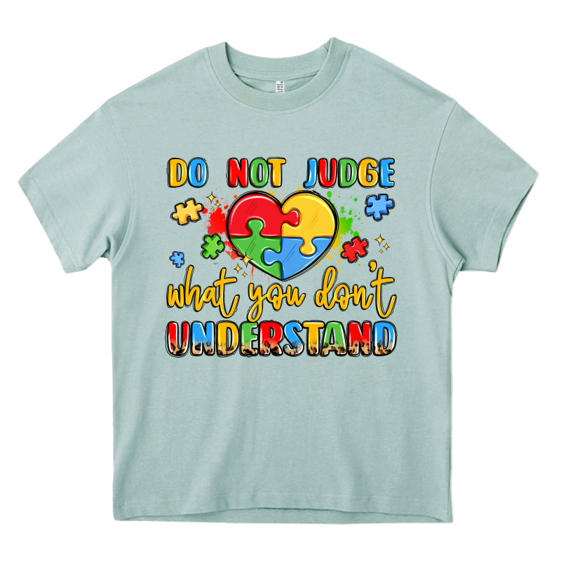 Puzzle Heart Inclusivity Message Heavy Core Tee by LillyAllenDesigns | Teevron
