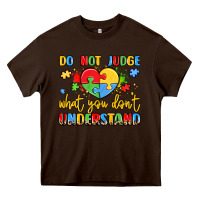 Chocolate Brown puzzle heart inclusivity message Heavy Core Tee - LillyAllenDesigns