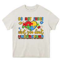 Cream puzzle heart inclusivity message Heavy Core Tee - LillyAllenDesigns