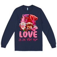 Navy Love is in the air with gnomies Valentine's Day Long Sleeve Tee - HowdyJamesFarm