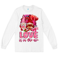 White Love is in the air with gnomies Valentine's Day Long Sleeve Tee - HowdyJamesFarm
