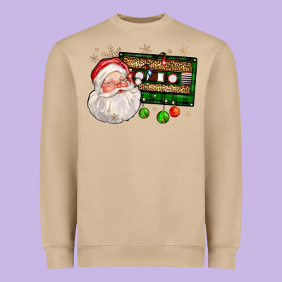 Santa Cassette Heavyweight Sweatshirt Designed By Fadigitalartstudio