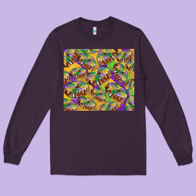 Mardi Gras King Cake Long Sleeve Tee Designed By Ranaportraitstore