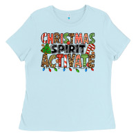 Baby Blue christmas spirit activate Ladies Tee - Jasminsmagicworld