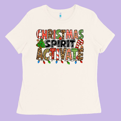 Christmas Spirit Activate Ladies Tee Designed By Jasminsmagicworld