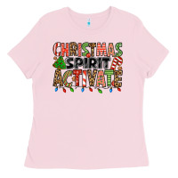 Bubblegum Pink christmas spirit activate Ladies Tee - Jasminsmagicworld