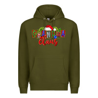 Army Green Christmas Grandma Claus Premium Hoodie - FaDigitalArtStudio