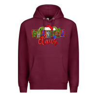 Burgundy Christmas Grandma Claus Premium Hoodie - FaDigitalArtStudio