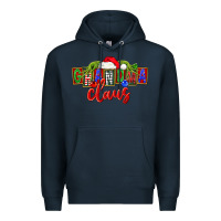 Navy Christmas Grandma Claus Premium Hoodie - FaDigitalArtStudio